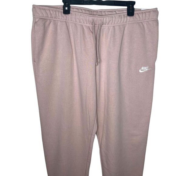 Nike Womens Pink Standard Fit Mid Rise Fleece Joggers Sweatpants XXL - Picture 11 of 13